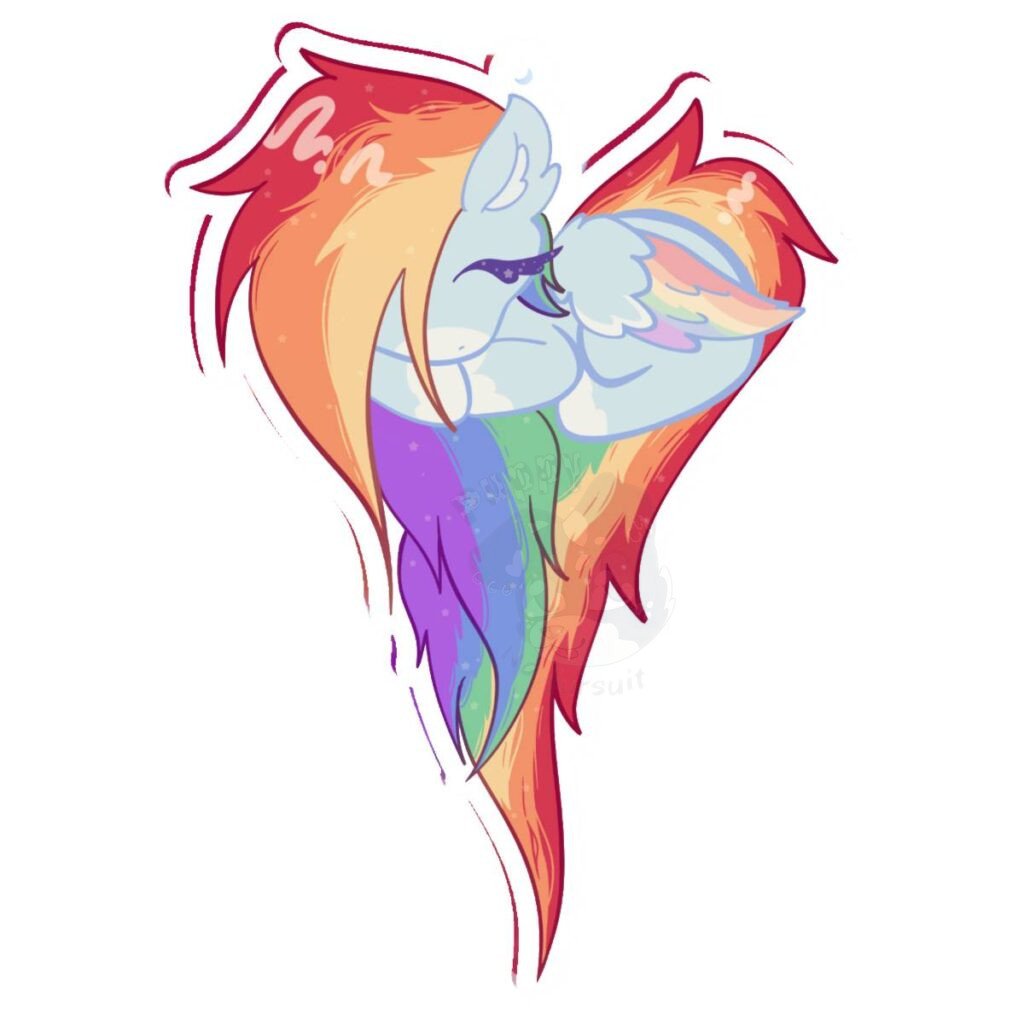 RAINBOW DASH HEART Fan Art Acrylic Keychain