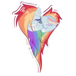 RAINBOW DASH HEART Fan Art Acrylic Keychain