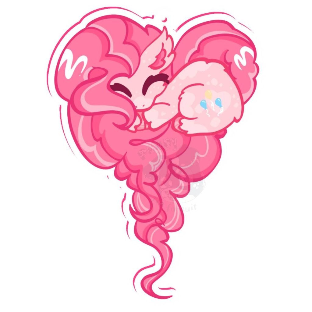PINKY PIE HEART Fan Art Acrylic Keychain