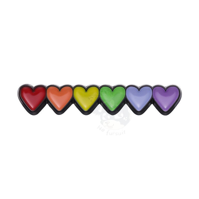 Rainbow Pride Gaming Hearts Enamel Pin Badge
