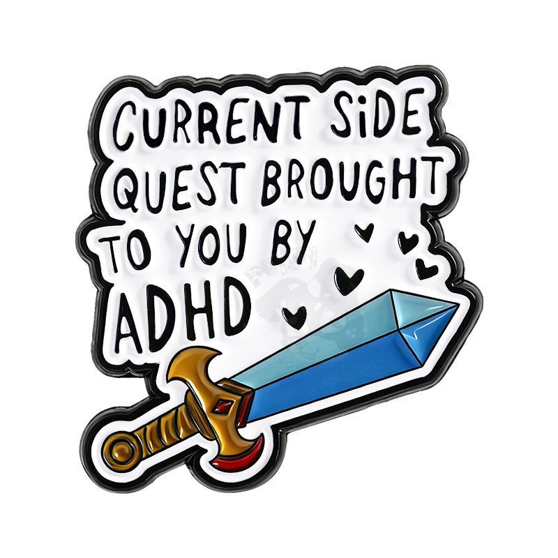 D&D ADHD SIDE QUEST Enamel Pin Badge