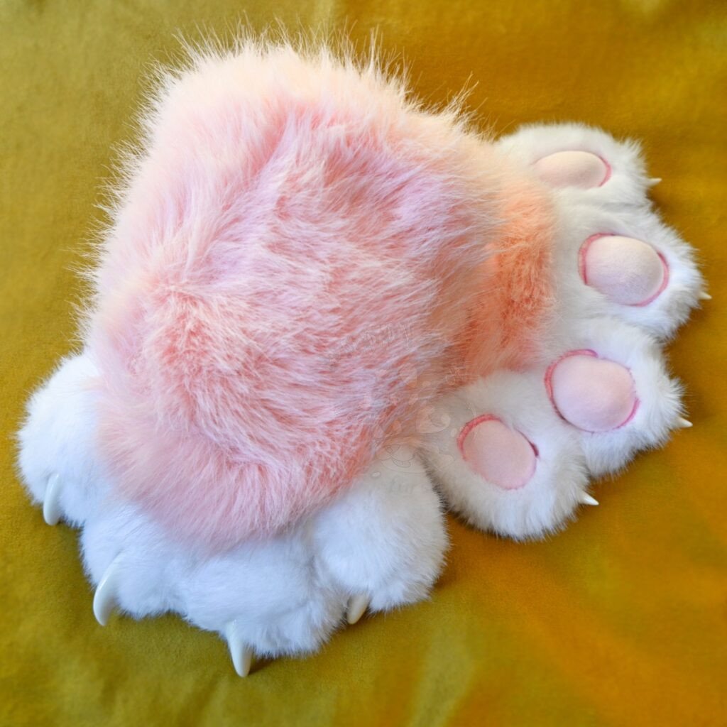 Delux Squeaky Paw Gloves - Baby Pink with Pink Paw Pads