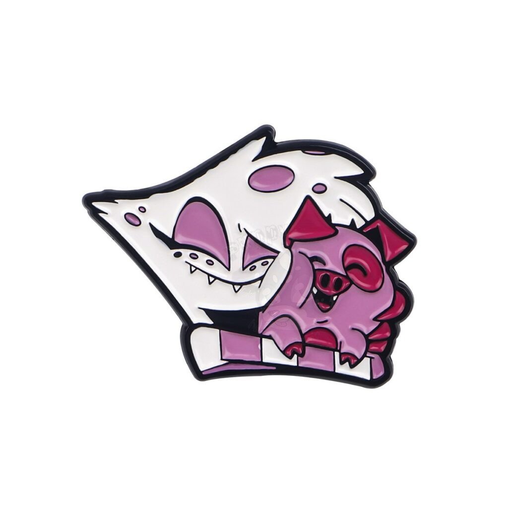 Angel Dust from Hazbin Hotel with Fat Nuggets Enamel Pin Badge